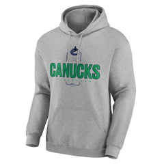 Vancouver Canucks Personalized Name & Number Midfielder Pullover Hoodie Gray