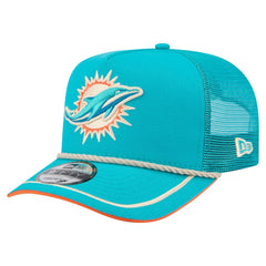 Miami Dolphins New Era Vintage Team Rope A-Frame Trucker 9FIFTY Snapback Hat - Aqua on sale