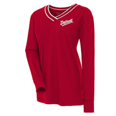 Detroit Red Wings Antigua Women's 2025 NHL Stadium Series Long Sleeve V-Neck Top Red