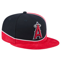 Los Angeles Angels Retro Split Corduroy Snapback Hat - Red/Navy | New Era