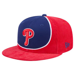 Philadelphia Phillies Retro Split Corduroy Snapback Hat - Red/Royal | New Era