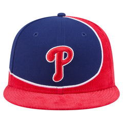 Philadelphia Phillies Retro Split Corduroy Snapback Hat - Red/Royal | New Era