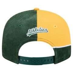 Athletics Retro Split Corduroy Snapback Hat - Green/Gold | New Era