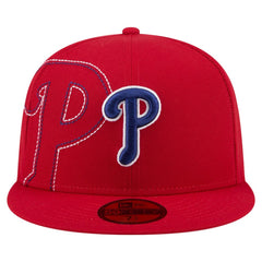 Philadelphia Phillies Yarn Stitch 59FIFTY Fitted Hat - Red | New Era