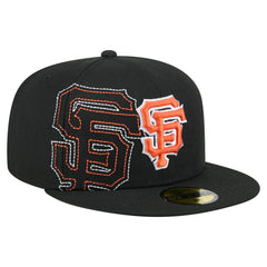 San Francisco Giants Yarn Stitch 59FIFTY Fitted Hat - Black | New Era