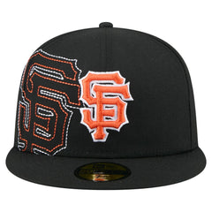 San Francisco Giants Yarn Stitch 59FIFTY Fitted Hat - Black | New Era