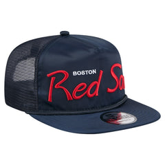 Boston Red Sox Retro Satin Script Golfer Adjustable Hat - Navy | New Era