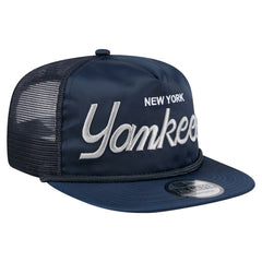 New York Yankees Retro Satin Script Golfer Adjustable Hat - Navy | New Era