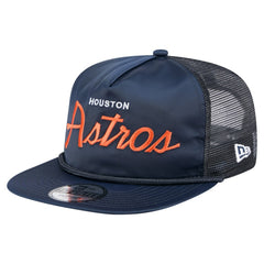Houston Astros Retro Satin Script Golfer Adjustable Hat - Navy | New Era