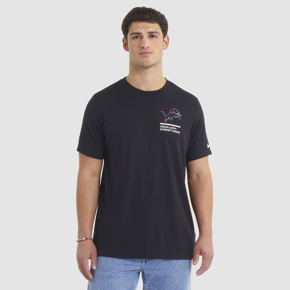 Detroit Lions Tall 2025 NFL Crucial Catch Tri-Blend Dri-FIT T-Shirt - Black | Nike for sale