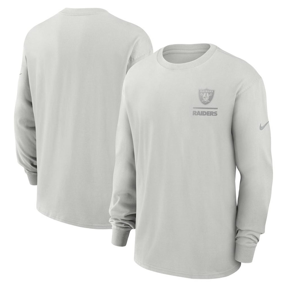 Las Vegas Raiders Essential Heavy Max90 Long Sleeve T-Shirt - Gray | Nike outlet