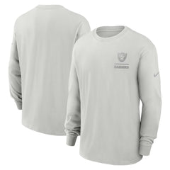Las Vegas Raiders Essential Heavy Max90 Long Sleeve T-Shirt - Gray | Nike outlet