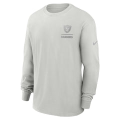 Las Vegas Raiders Essential Heavy Max90 Long Sleeve T-Shirt - Gray | Nike outlet