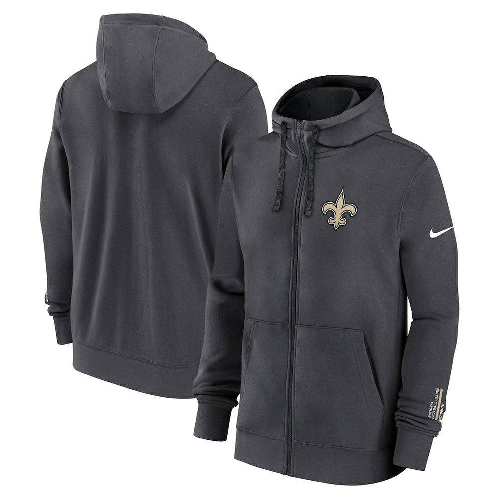 New Orleans Saints Primetime Club Full-Zip Hoodie - Anthracite | Nike sale