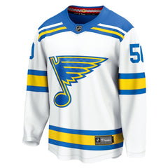 Jordan Binnington St. Louis Blues Fanatics Away Breakaway Player Jersey White