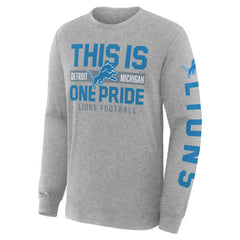 Detroit Lions Hometown Sweep Legacy Long Sleeve T-Shirt - Heather Gray on sale