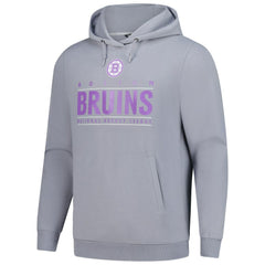 Boston Bruins Levelwear Hockey Fights Cancer Pulsar Off Season Tri-Blend Pullover Hoodie Gray