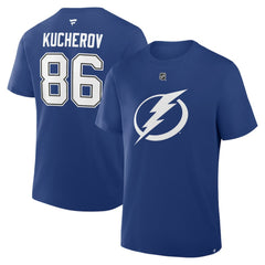Nikita Kucherov Tampa Bay Lightning Fanatics Authentic Stack Name & Number T-Shirt Blue