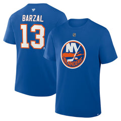 Mathew Barzal New York Islanders Fanatics Authentic Stack Name & Number T-Shirt Royal