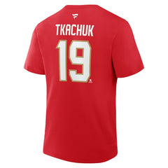 Matthew Tkachuk Florida Panthers Fanatics Authentic Stack Name & Number T-Shirt Red