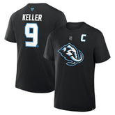 Clayton Keller Utah Mammoth Fanatics Authentic Stack Name & Number T-Shirt Black