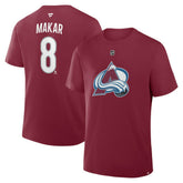 Cale Makar Colorado Avalanche Fanatics Authentic Stack Name & Number T-Shirt Burgundy