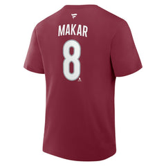 Cale Makar Colorado Avalanche Fanatics Authentic Stack Name & Number T-Shirt Burgundy