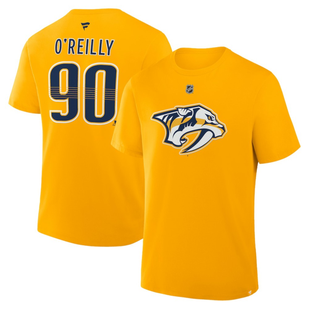 Ryan O'Reilly Nashville Predators Fanatics Authentic Stack Name & Number T-Shirt Gold