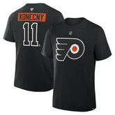 Travis Konecny Philadelphia Flyers Fanatics Authentic Stack Name & Number T-Shirt Black