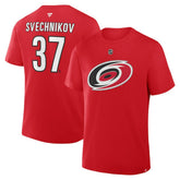 Andrei Svechnikov Carolina Hurricanes Fanatics Authentic Stack Name & Number T-Shirt Red
