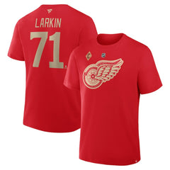 Dylan Larkin Detroit Red Wings Fanatics Authentic Stack Name & Number T-Shirt Red