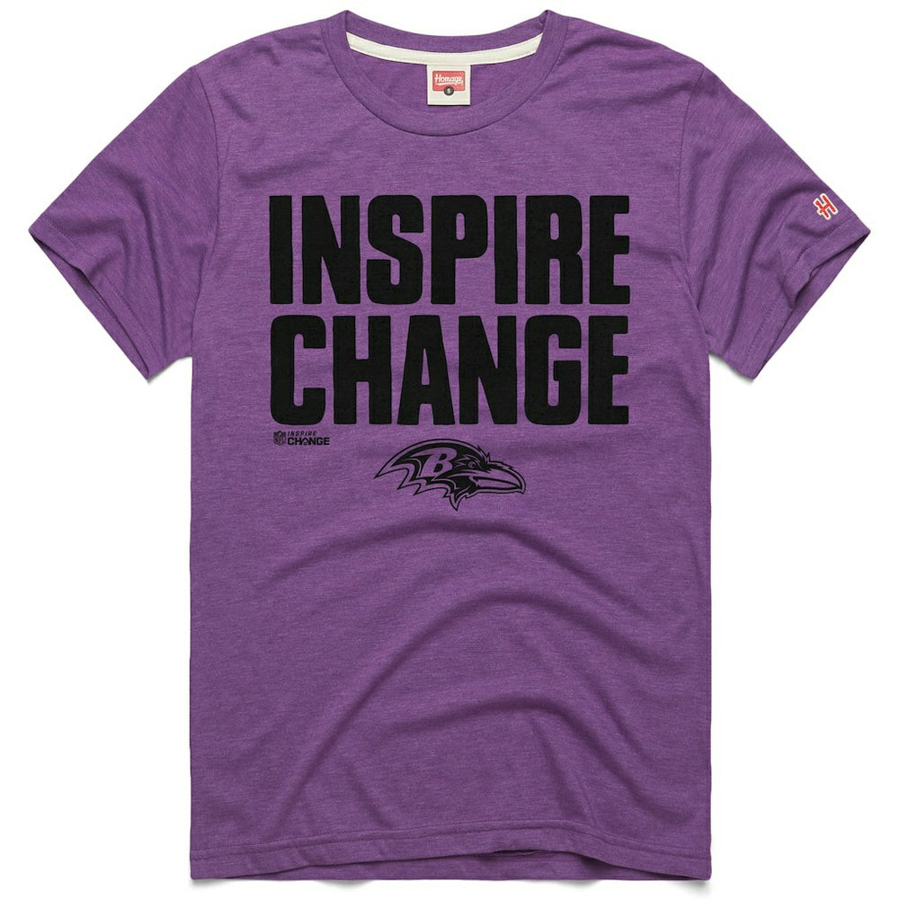 Baltimore Ravens Homage Unisex 2024 Inspire Change Tri-Blend T-Shirt - Purple outlet
