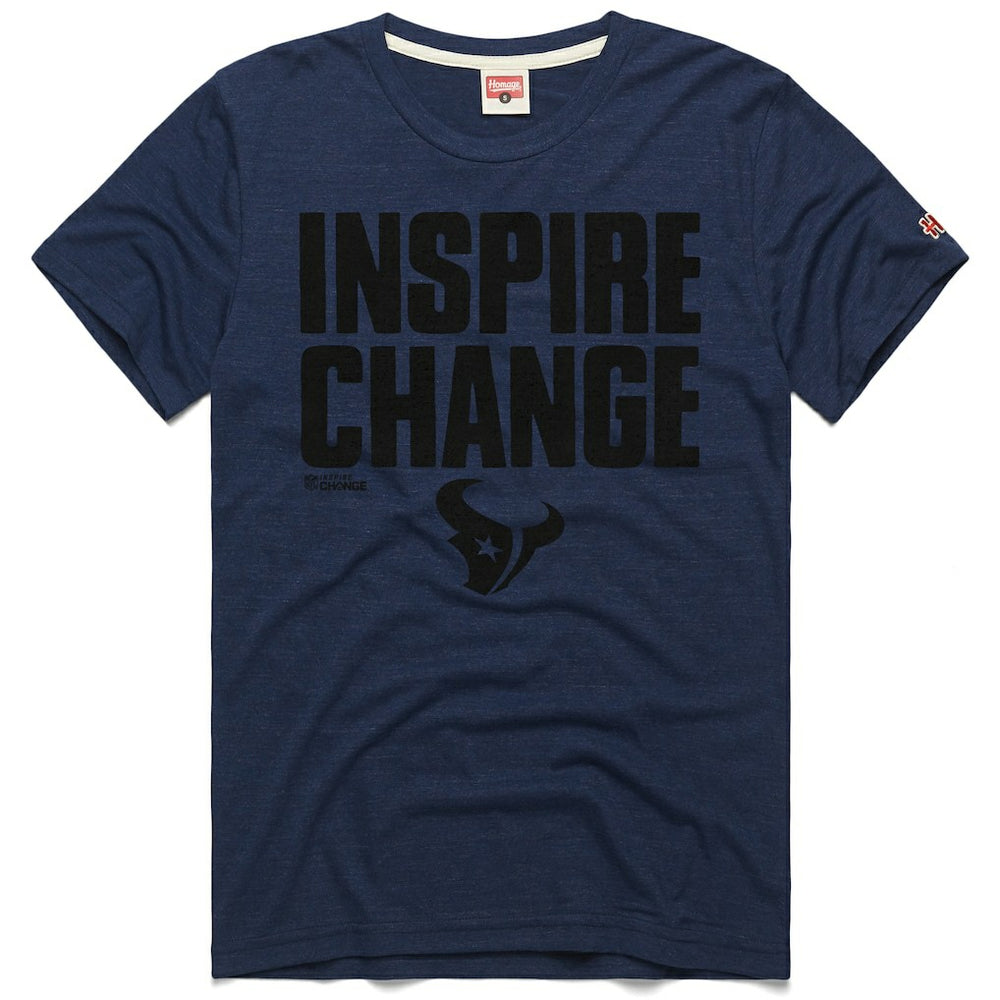 Houston Texans Homage Unisex 2024 Inspire Change Tri-Blend T-Shirt - Navy discount