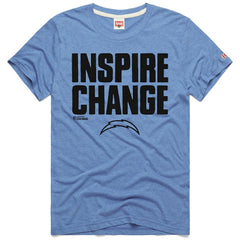 Los Angeles Chargers Homage Unisex 2024 Inspire Change Tri-Blend T-Shirt - Light Blue on sale