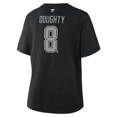 Drew Doughty Los Angeles Kings Fanatics Women's Authentic Stack Name & Number T-Shirt Black