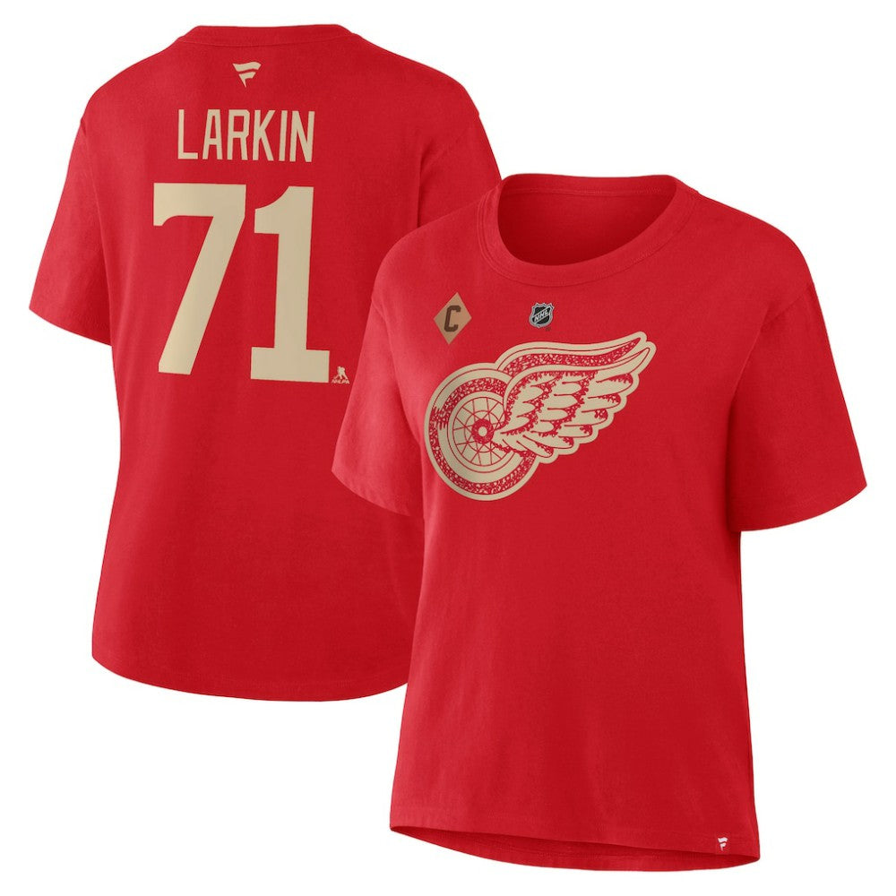 Dylan Larkin Detroit Red Wings Fanatics Women's Authentic Stack Name & Number T-Shirt Red