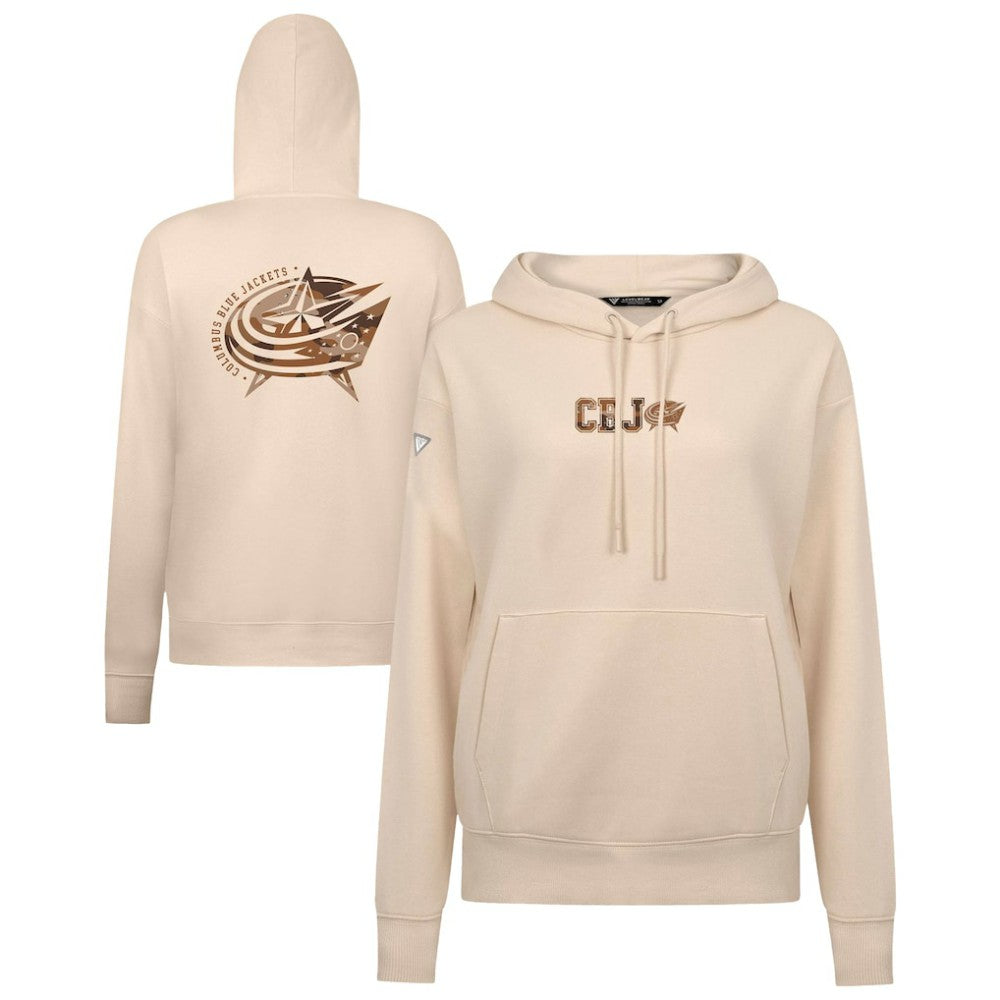 Columbus Blue Jackets Levelwear Women's Desert Camo Adorn Battalion Pullover Hoodie Khaki