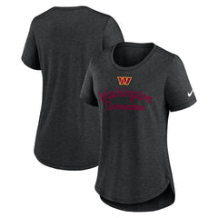 Washington Commanders Women's Script Tri-Blend T-Shirt - Charcoal | Nike for sale