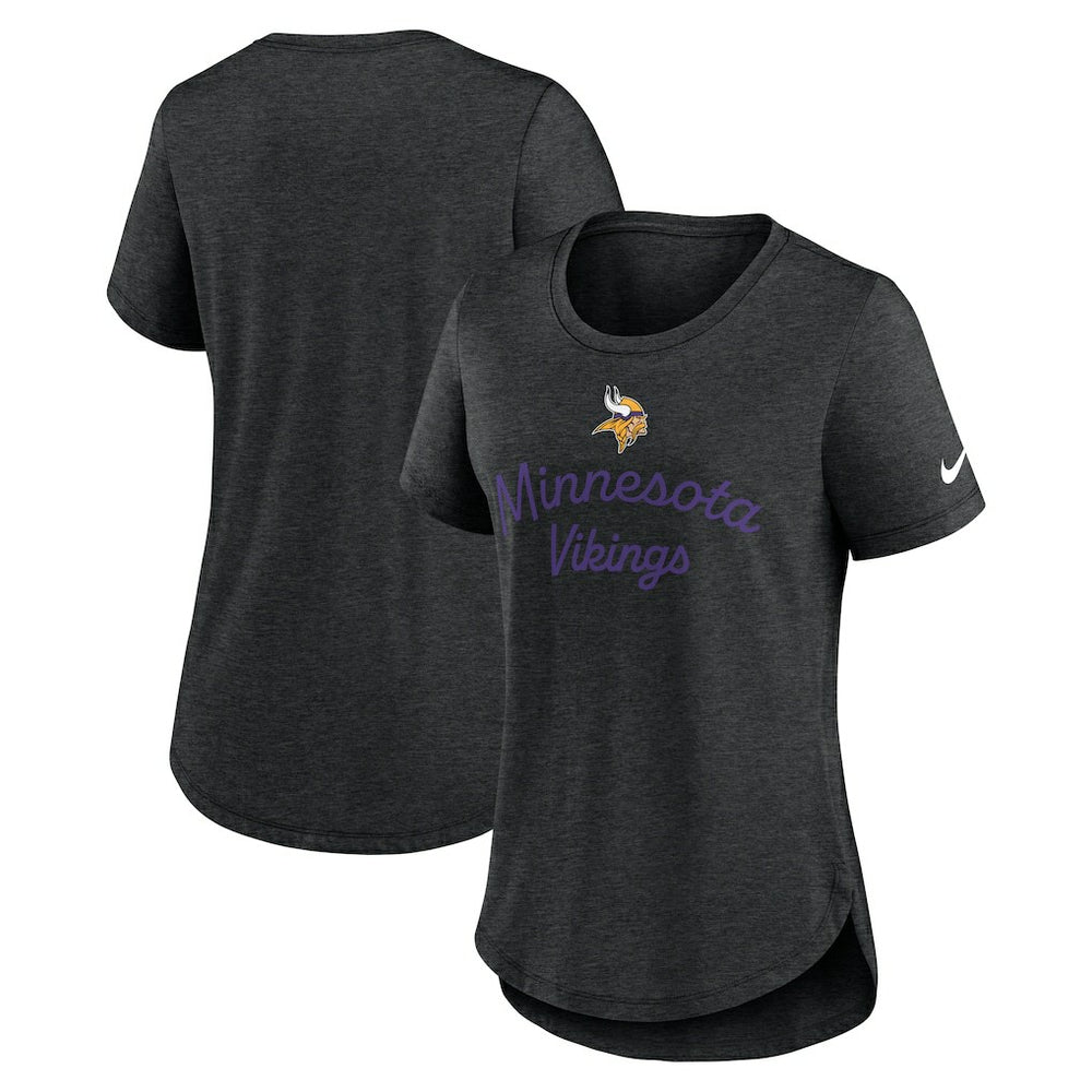 Minnesota Vikings Women's Script Tri-Blend T-Shirt - Black | Nike outlet
