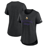 Minnesota Vikings Women's Script Tri-Blend T-Shirt - Black | Nike outlet