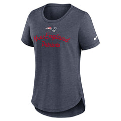 New England Patriots Women's Script Tri-Blend T-Shirt - Navy | Nike on sale