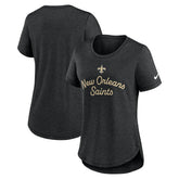 New Orleans Saints Women's Script Tri-Blend T-Shirt - Black | Nike cheap