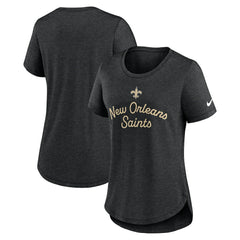 New Orleans Saints Women's Script Tri-Blend T-Shirt - Black | Nike cheap