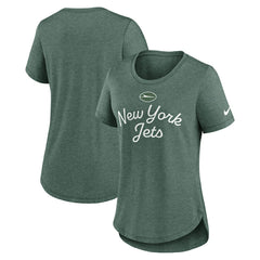 New York Jets Women's Script Tri-Blend T-Shirt - Green | Nike sale