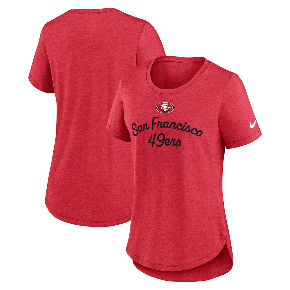 San Francisco 49ers Women's Script Tri-Blend T-Shirt - Scarlet | Nike online