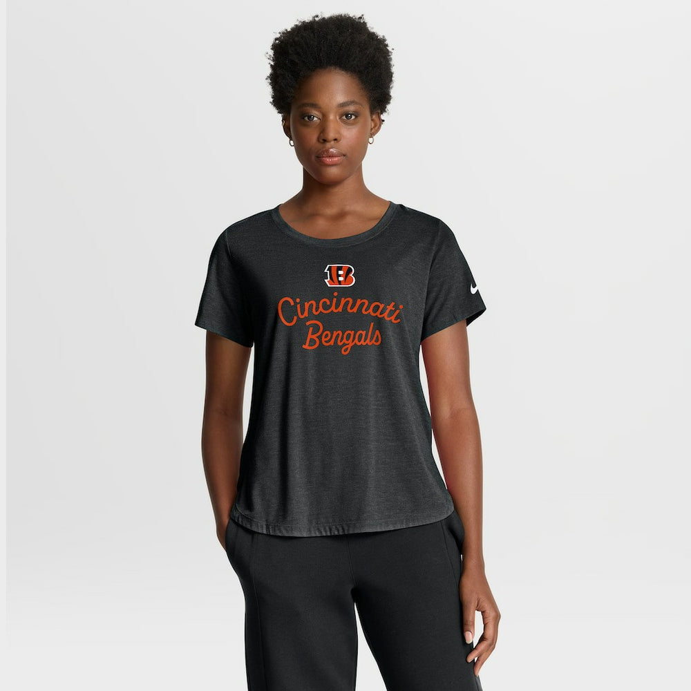 Cincinnati Bengals Women's Script Tri-Blend T-Shirt - Black | Nike discount