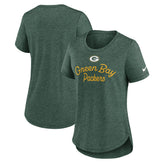 Green Bay Packers Women's Script Tri-Blend T-Shirt - Green | Nike for sale