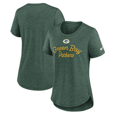 Green Bay Packers Women's Script Tri-Blend T-Shirt - Green | Nike for sale