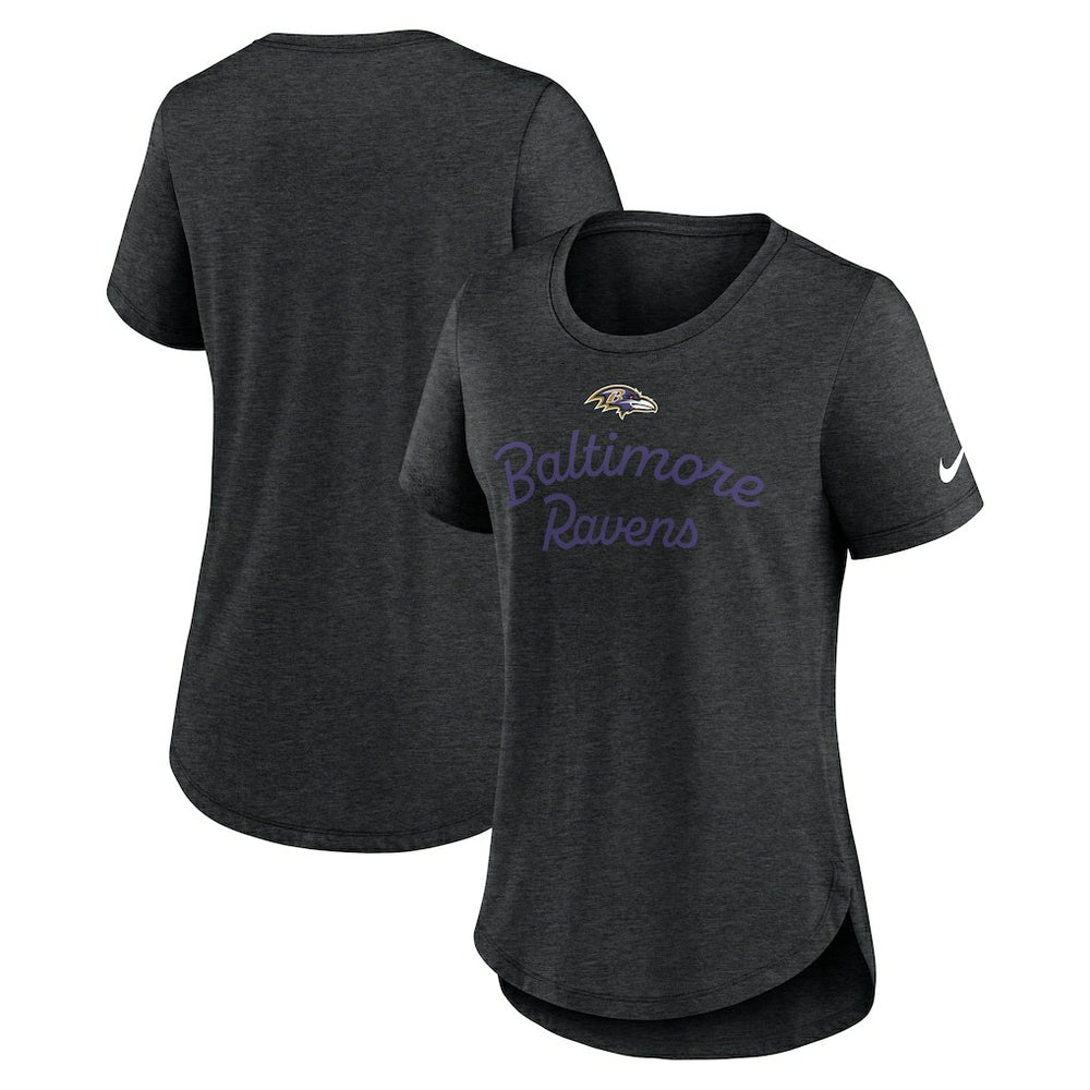 Baltimore Ravens Women's Script Tri-Blend T-Shirt - Black | Nike discount