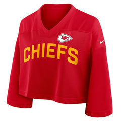 Kansas City Chiefs Women's Primetime Cropped Mesh Dri-FIT Fashion Jersey - Red | Nike sale